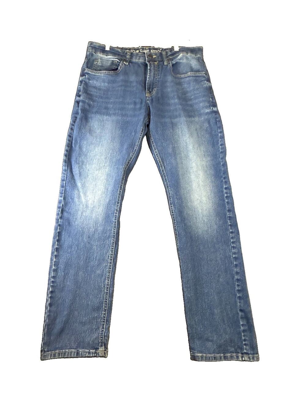 Buffalo David Bitton Jeans Men’s 34x32 Ash-X Slim Stretch Blue Faded Denim